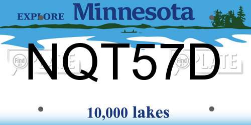 NQT57D Minnesota License Plate