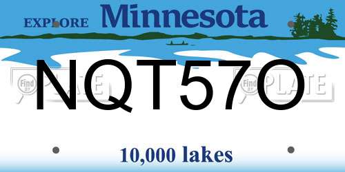 NQT57O Minnesota License Plate