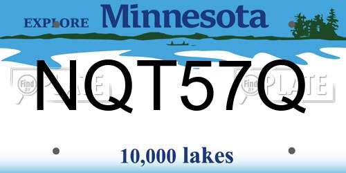NQT57Q Minnesota License Plate