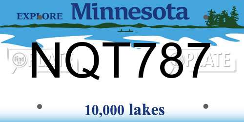 NQT787 Minnesota License Plate