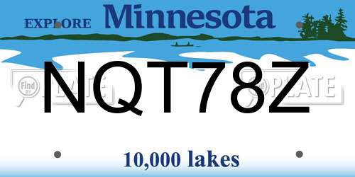 NQT78Z Minnesota License Plate