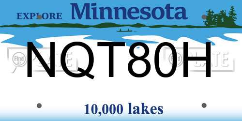 NQT80H Minnesota License Plate