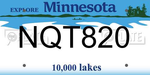 NQT820 Minnesota License Plate
