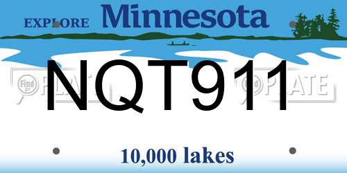 NQT911 Minnesota License Plate