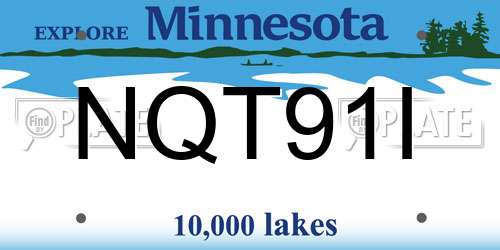 NQT91I Minnesota License Plate