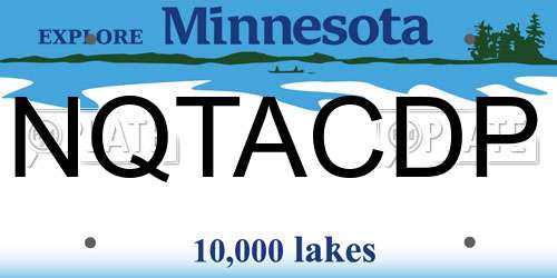 NQTACDP Minnesota License Plate