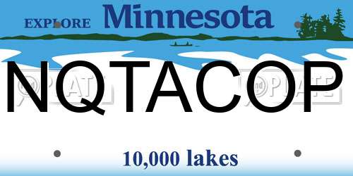 NQTACOP Minnesota License Plate