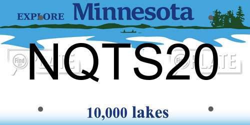 NQTS20 Minnesota License Plate