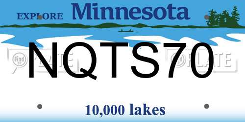 NQTS70 Minnesota License Plate