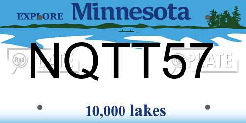 NQTT57 Minnesota License Plate