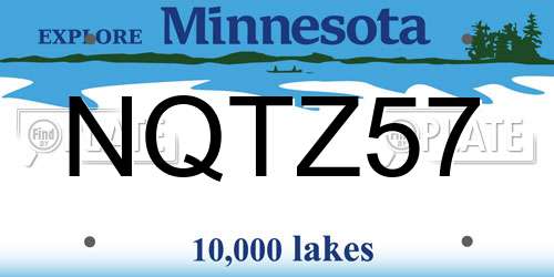 NQTZ57 Minnesota License Plate