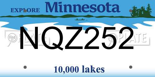 NQZ252 Minnesota License Plate