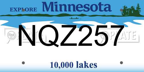 NQZ257 Minnesota License Plate