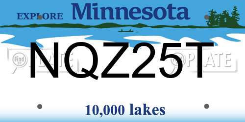 NQZ25T Minnesota License Plate