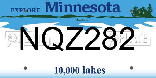 NQZ282 Minnesota License Plate