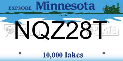 NQZ28T Minnesota License Plate