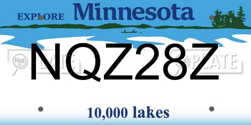 NQZ28Z Minnesota License Plate