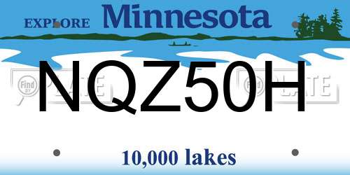 NQZ50H Minnesota License Plate