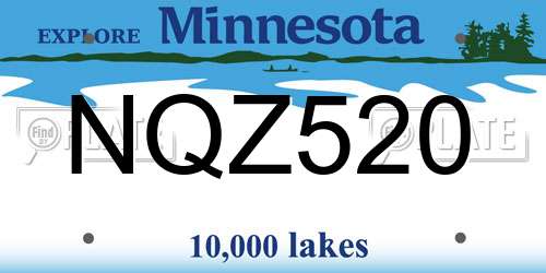 NQZ520 Minnesota License Plate