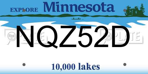 NQZ52D Minnesota License Plate