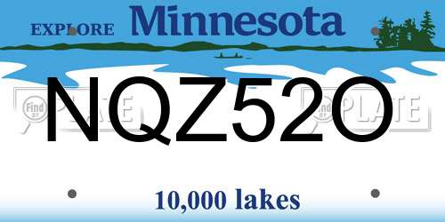 NQZ52O Minnesota License Plate