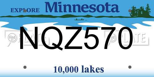 NQZ570 Minnesota License Plate