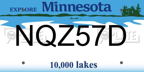 NQZ57D Minnesota License Plate