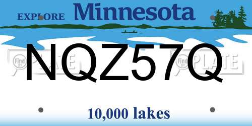 NQZ57Q Minnesota License Plate