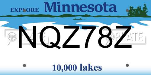 NQZ78Z Minnesota License Plate