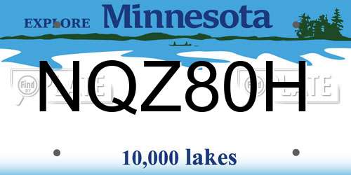 NQZ80H Minnesota License Plate