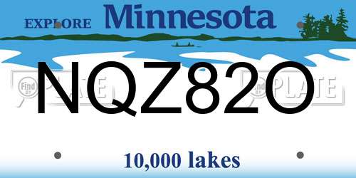 NQZ82O Minnesota License Plate