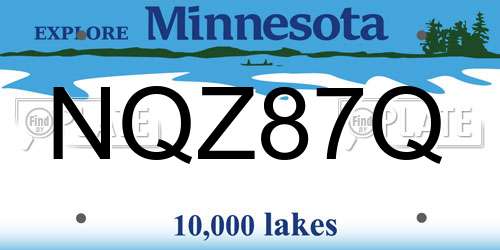 NQZ87Q Minnesota License Plate