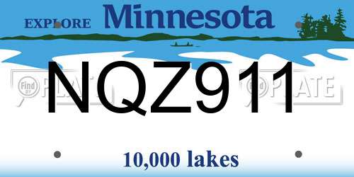NQZ911 Minnesota License Plate