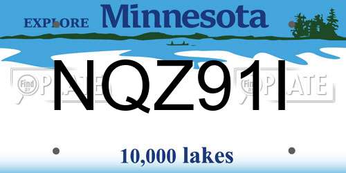 NQZ91I Minnesota License Plate