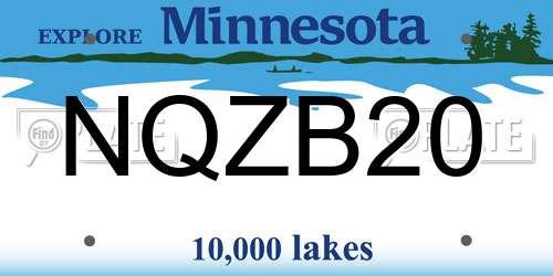 NQZB20 Minnesota License Plate