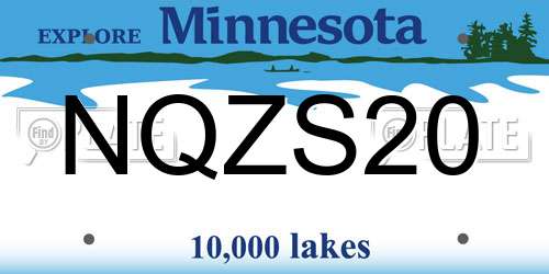 NQZS20 Minnesota License Plate