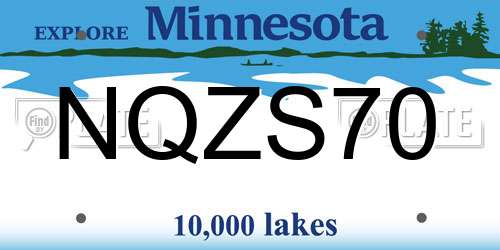 NQZS70 Minnesota License Plate
