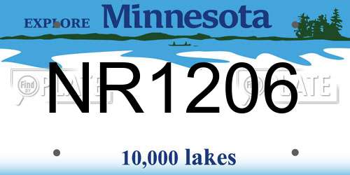 NR1206 Minnesota License Plate