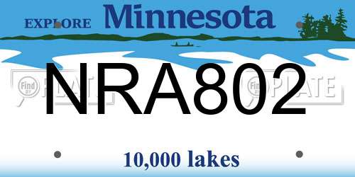 NRA802 Minnesota License Plate