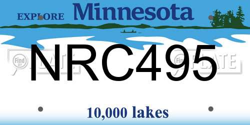 NRC495 Minnesota License Plate
