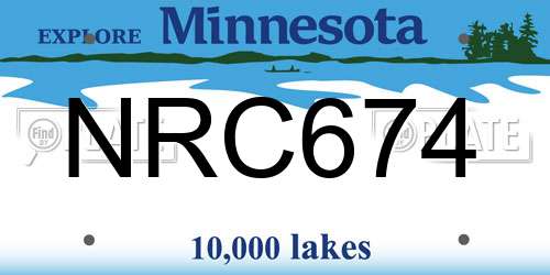 NRC674 Minnesota License Plate