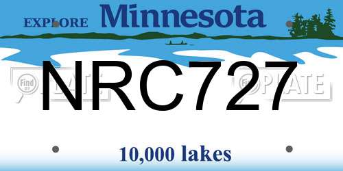 NRC727 Minnesota License Plate