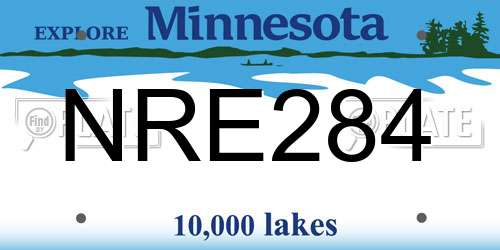 NRE284 Minnesota License Plate