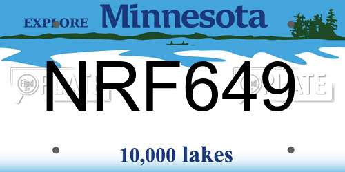 NRF649 Minnesota License Plate