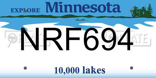 NRF694 Minnesota License Plate