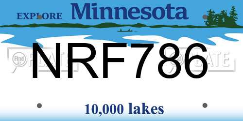NRF786 Minnesota License Plate