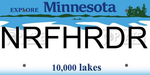 NRFHRDR Minnesota License Plate
