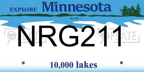 NRG211 Minnesota License Plate