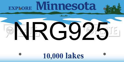 NRG925 Minnesota License Plate