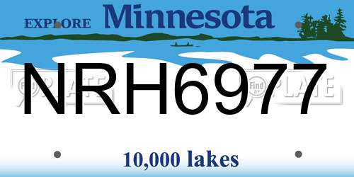 NRH6977 Minnesota License Plate
